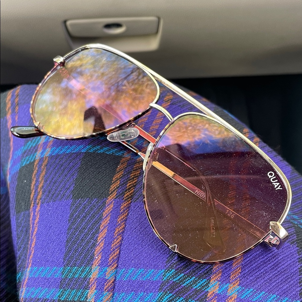 Quay Australia Rose Gold Aviator Sunglasses